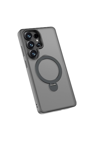 Galaxy S26 Ultra Uyumlu Kılıf M-safe Şarj Özellikli Benks Standlı Mist Protective Kapak Gri Gri