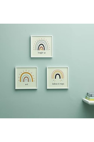 Odasına Özel Minimal Gökkuşağı Tasarımlı Çerçeve - 20x20 Cm Yeniden Kullanılabilir Yapışkanlı