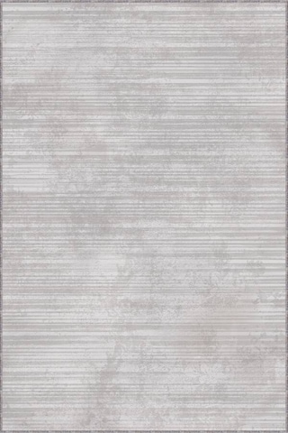 Gri Kendinden Desenli Kaymaz Tabanlı Dekoratif Halı Ar1438n11