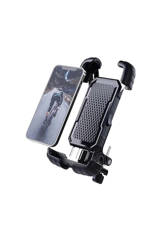 360 Derece Ayarlanabilen Gidon Bağlantılı Bisiklet Motosiklet İçin Abs 4-7.8 İnç Telefon Tutucu - 9087252368776ynt
