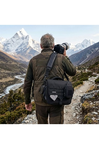 Ççs Profesyonel Su Geçirmez Dslr Kamera Omuz Çantası - Şık Ve Su Geçirmez