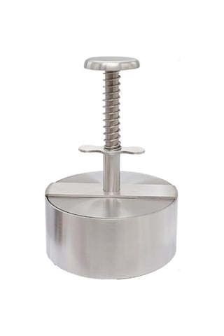 Yaylı Düğmeli Ayarlanabilir Burger Presi Hamburger Köfte Makinesi, Paslanmaz Çelik Yapışmaz Dolgulu Hamburger Presi Makinesi 10 Cm