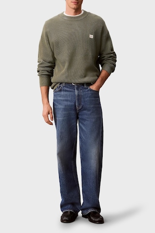Calvin Klein Pamuklu Relaxed Fit Waffle Kazak Lv04rd313gldy Erkek Kazak Lv04rd313g Ldy Haki
