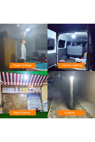 Suofeng 200w Dışarıda Kullanıma Uygun Kablosuz Şarjlı Led Feneri, Yüksek Parlaklık, Enerji Tasarruflu, Acil Durum Işığı, Gece Pazarı Ve Dış Mekanlar İçin