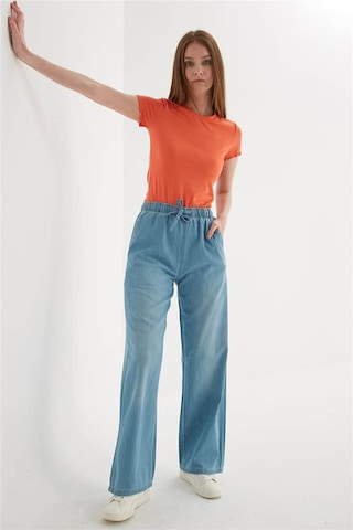 Fashion Friends Lastikli Palazzo Açık Mavi Kadın Pantolon 25y0225k1 Açık Mavi