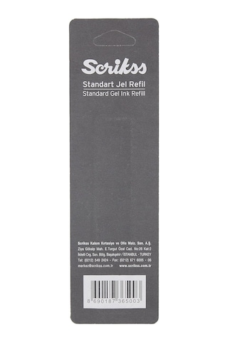 Scrikss Jumbo Jel Tükenmez Refil 2'li Blister Siyah
