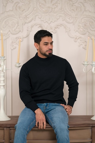 Woolen World Balıkçı Yaka Kalın Yünlü Erkek Triko Kazak Lacivert