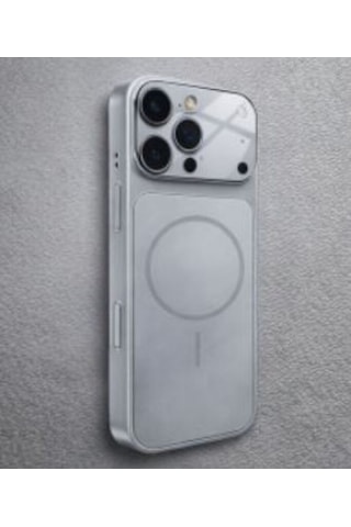 Ag Glass Apple Uyumlu iPhone 15 Puro Telefon Kılıfı Silver