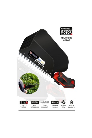 Şarjlı Çay Toplama 15 Amper 21v 40cm Toplama Haznesi