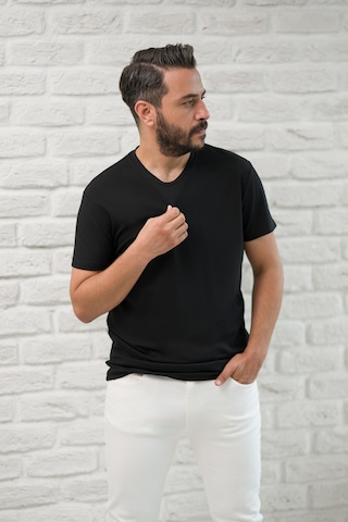 Paul Martin Slimfit Fit Bisiklet Yaka Rayon Kumaş Full Likralı T-shirt Siyah