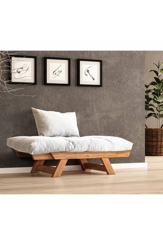 Woodesk Adalar Masif Tik-kırık Beyaz Renk Berjer Cpt8151-140 Camel