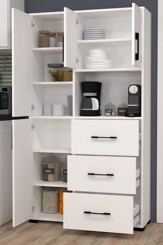Berlin Çekmeceli Ve Kapaklı Çok Amaçlı Dolap Beyaz