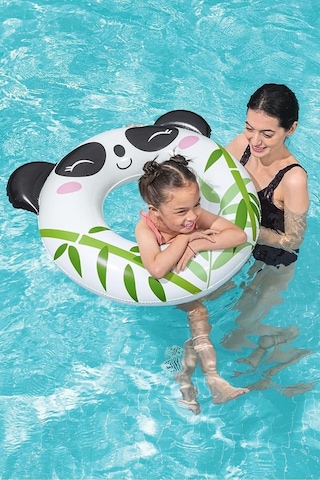 Panda Figürlü Çocuk Deniz Havuz Yüzme Simidi - 80 Cm - 3 - 6 Yaş Arası 36351 Çok Renkli
