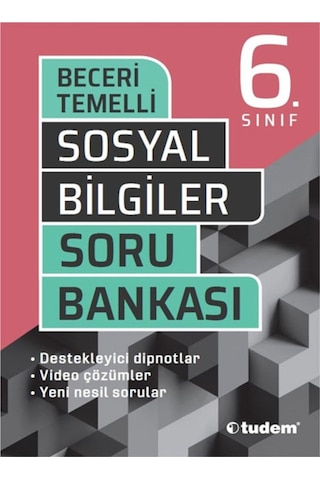 6 Sınıf Sosyal Bilgiler Beceri Temelli Soru Bankası Tudem Yay 9786052853757