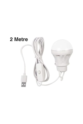 Kamp Lambası 2 Metre Usb Kablo Kamp Feneri 5v Taşınabilir Aydınlatma Beyaz
