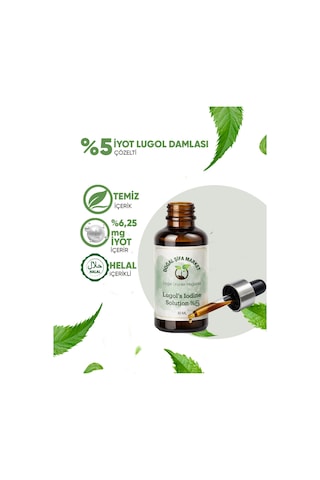İyot Damlası %5'lik 30 Ml Damlalıklı Şişe Lugol Çözeltisi %5 İyot Desteği