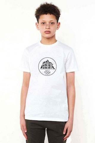 Qivi Silhouette Haunted Mansion Logo Baskılı Unisex Çocuk Beyaz Tshir