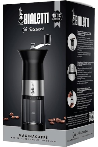Bialetti - Manuel Kahve Değirmeni - Paslanmaz Çelik - Mat Siyah Çok Renkli