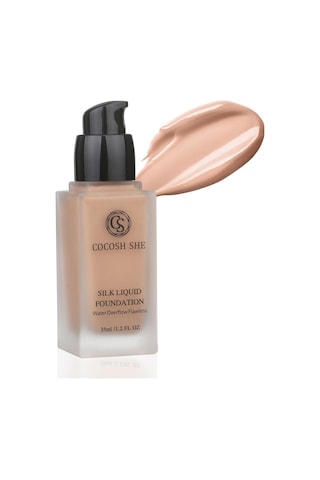 Cocosh She Silk Liquid Fondöten 04 Camel, Su Geçirmez, Islak Bitişli, İpeksi-prüzsüz Doku, Hipoalerjenik - 04camel Diğer