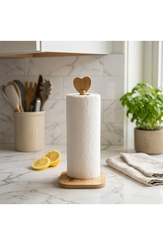 Kare Altlık 12x12cm Ahşap Bambu Kağıt Havluluk Başlı Sap 28.5cm Çok Renkli