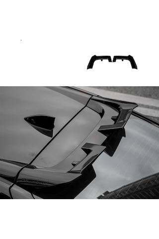 Honda Civic Fk7 İçin Uyumlu Yofer Cam Üstü Spoiler Siyah