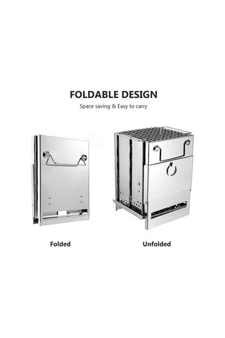 Tongxida Açık Barbekü Izgara Kamp Piknik Katlanır Izgara Gümüş, Hızlı Açılır Model Gümüş