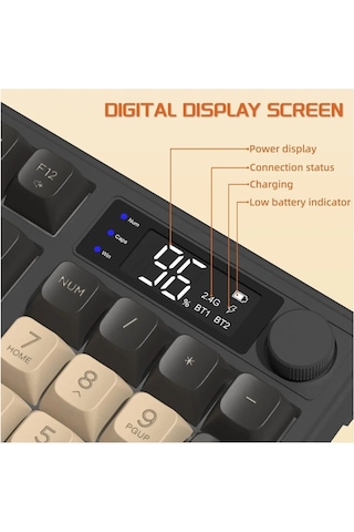 Miaxtreme Freewolf M96 2.4g Bt5.0 Çift Bağlantılı Tft Led Ekranlı Reinbow Gaming Oyuncu Klavye