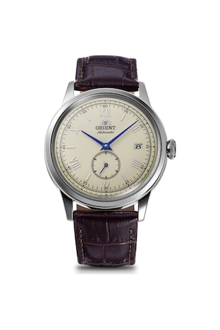 Orient Kurmalı Otomatik Deri Kahverengi Krem Kadran 38 Mm Erkek Kol Saati
