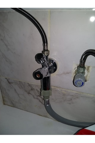 Yapıtaşı Kartepe Yt35 Çiftli Dual Ara Musluk Makine Musluğu Gri