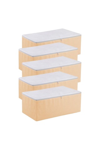 Turuncu Çizgili Medium Baza Çekyat Altı 5 Adet Hurç 50x30x20 Cm Turuncu