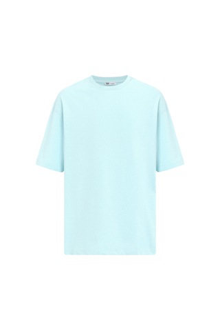 Vamos Basic Oversize Bisiklet Yaka Tişört Bebe Mavi