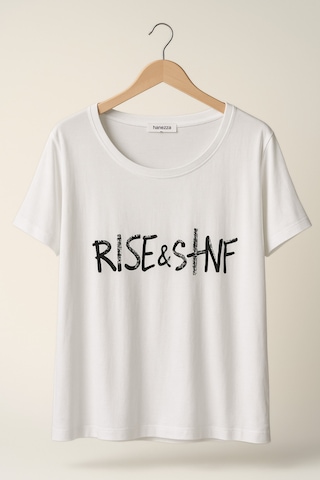 Hanezza İşlemeli T-shirt Beyaz - 4034976 Beyaz