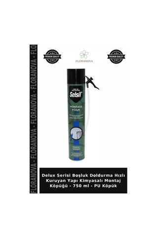 Delux Serisi Boşluk Doldurma Hızlı Kuruyan Yapı Kimyasalı Montaj Köpüğü - 750 Ml - Pu Köpük