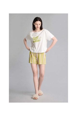Defacto Oversıze Kısa Kollu 2li Leylak Şortlu Pijama Takımı I0438ax26hspr249 Mor-pr249