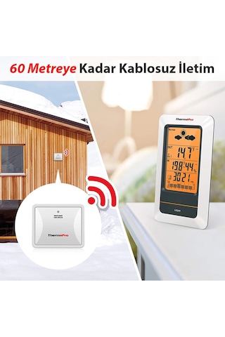 ThermoPro TP67A Wifi İç-Dış Mekan Dijital Sıcaklık Nem Basınç Ölçer - T08651