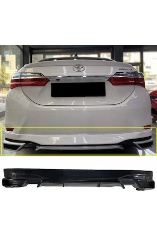 Toyota Corolla Custom Arka Ek Plastik Siyah Difüzör 2013 2014 2015 2016 2017 Arka-difizör-bodykit-ek
