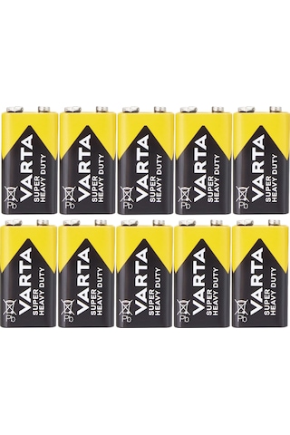 Varta Heavy Duty 9V Çinko Karbon Alkalin Pil 10'lu