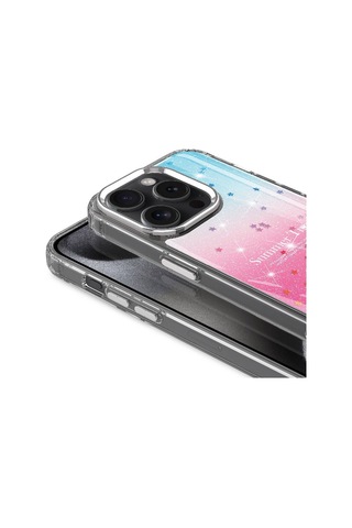 Zeyline Apple Uyumlu iPhone 15 Pro Max Simli Desenli Parlak Zore Task Kapak-mavi