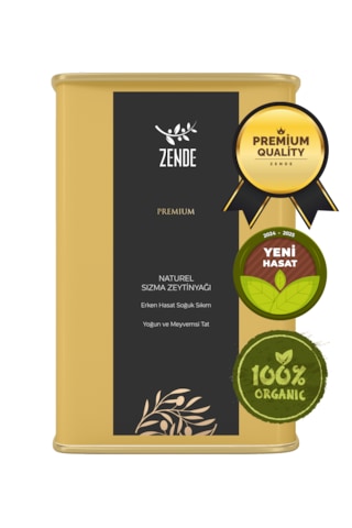 Zende Premium Yüksek Polifenol Erken Hasat Soğuk Sıkım Natürel Sızma Zeytinyağı 5 L