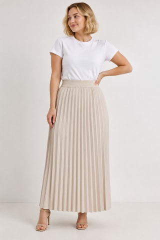Bihan Store Yüksek Bel Beli Lastikli Akordiyon Piliseli Maxi Boy Etek 8940-bej Bihan Store Yüksek Bel Beli Lastikli Akordiyon Piliseli Maxi Boy Etek 8940-bej