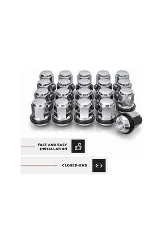 Nayomiglow 1907wr-20am Krom Fabrika Stili M12x1.5 Yarıçaplı Koltuk Somunu Honda Ve Acura İçin Rondelalı, 20 Paket Diğer