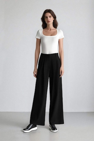 Defacto Wide Leg Cepli Pensli Basıc Klasik Dokuma Palazzo Pantolon C6375AX24HS Siyah