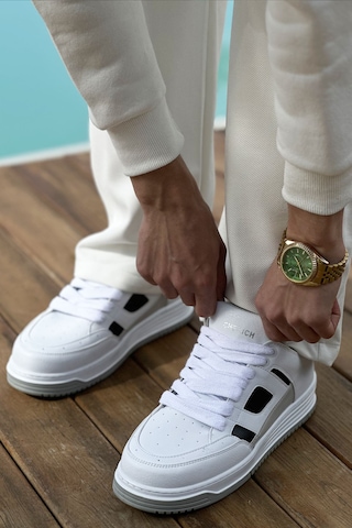 Sneaker Ayakkabı Günlük Erkek Spor Ayakkabı Tarz2410 Beyaz - Siyah