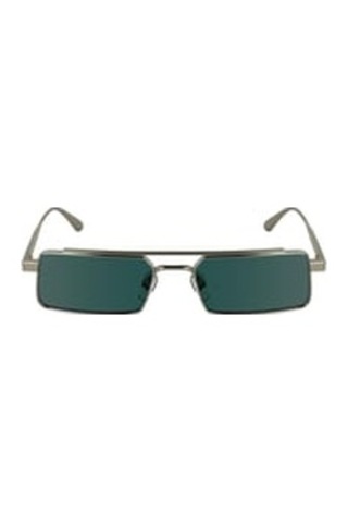 Calvin Klein Ck 24111s 716 55 Unisex Dikdörtgen Gri Metal Güneş Gözlüğü Metalik Gri