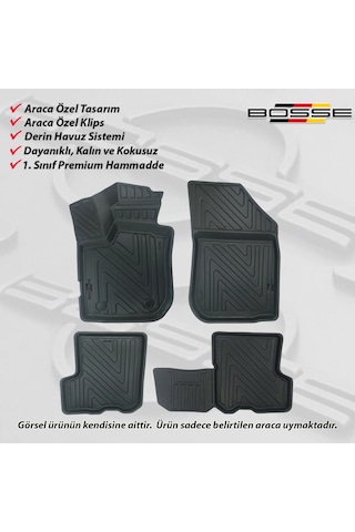 Dacia Sandero Paspas Araca Özel 2008 2020 BOSSE 3D Havuzlu Oto Paspas