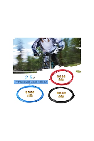 Teltree Yüksek Performanslı Bisiklet Hidrolik Disk Fren Kablosu - 2.5m, Kırmızı, Sıcaklık Dirençli Pbt Tüp Kırmızı