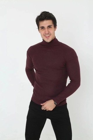 Freedom Store Erkek Fitilli Kaşkorse Kumaş Boğazlı Full Likralı Slimfit Body - Bordo