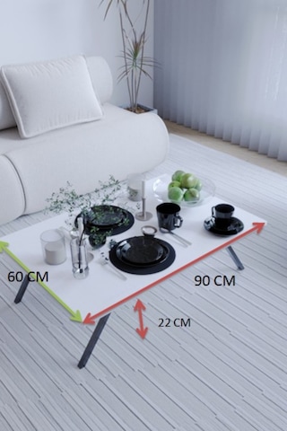 Toprak Dikdörtgen Katlanabilir Modern Yer Sofrası Laptop Masası