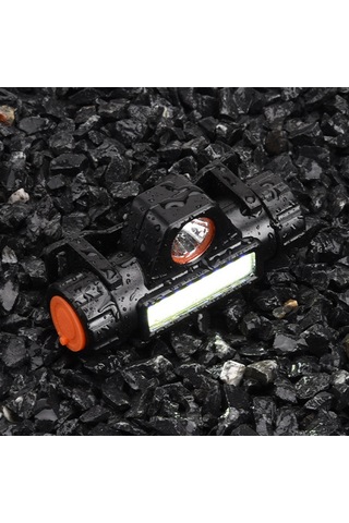 Youmex Usb Şarjlı Manyetik Başı Lambası, Xpe+cob Işık Kaynağı, 300m Mesafe, Yüksek/alçak Işık, Kamp/dağcılık/gece Balıkçılığı, Siyah Siyah