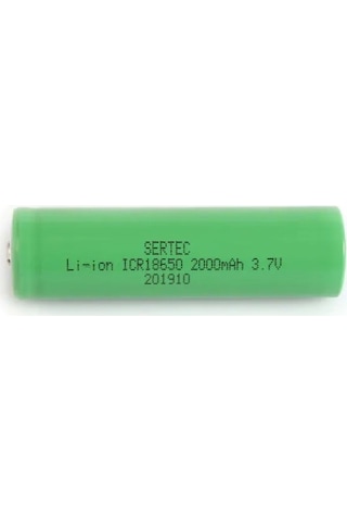 Sertec 18650 Li-ion 3.7 V 2000 mAh Şarj Edilebilir Pil